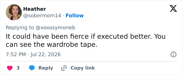 Tweet discussing Taraji P. Henson's past appearance in a dress with extreme cleavage.