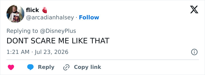 Screenshot of a tweet from flick, showing strong backlash with all caps text directed at Disney's Julie Andrews' portrait. Screenshot of a tweet from flick, showing strong backlash with all caps text directed at Disney's Julie Andrews' portrait.