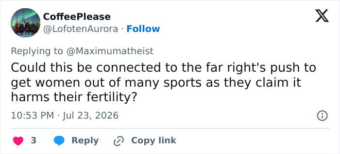 Twitter replies questioning men-only gyms and the far-right's push to remove women from sports.