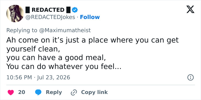 Twitter replies making a humorous comment about men-only gyms for Christian men.