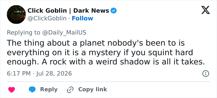A social media post with the main SEO keyword 'Mystery Object' and 'Mars Photo', suggesting the mystery is just a rock. A social media post with the main SEO keyword 'Mystery Object' and 'Mars Photo', suggesting the mystery is just a rock.
