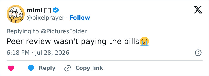 Screenshot of a social media post lamenting that peer review wasn't paying the bills for marmot studies. Screenshot of a social media post lamenting that peer review wasn't paying the bills for marmot studies.