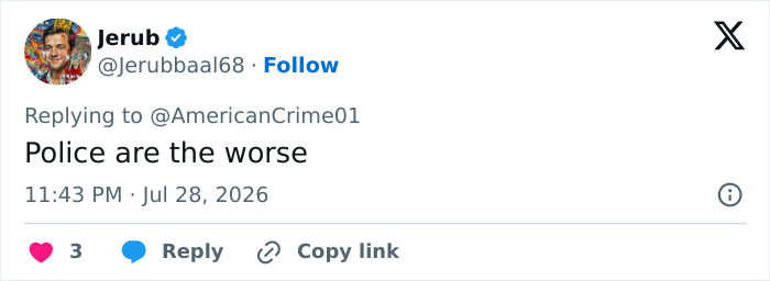 Screenshot of a tweet commenting on police, related to a man paralyzed in a doxxing and swatting prank. Screenshot of a tweet commenting on police, related to a man paralyzed in a doxxing and swatting prank.