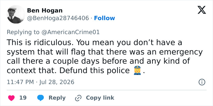 A tweet from Ben Hogan about the doxxing and swatting prank, criticizing police for lack of context and flagging. A tweet from Ben Hogan about the doxxing and swatting prank, criticizing police for lack of context and flagging.