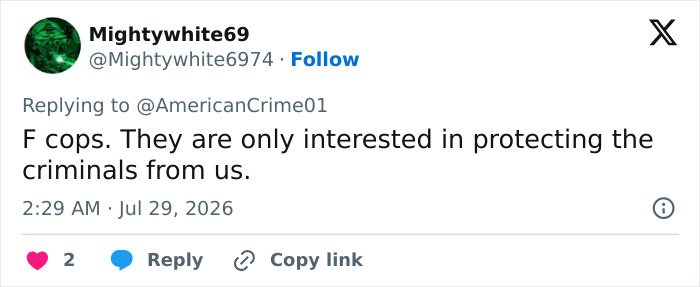 Screenshot of a tweet criticizing police, mentioning a man paralyzed in a doxxing and swatting prank. Screenshot of a tweet criticizing police, mentioning a man paralyzed in a doxxing and swatting prank.