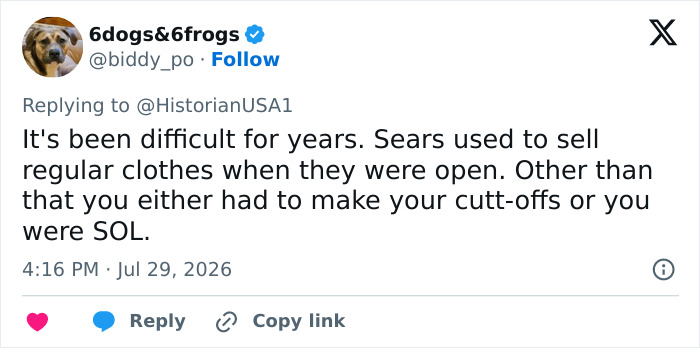 Screenshot of a tweet discussing the difficulty of finding appropriate clothes for little girls, mentioning past shopping options. Screenshot of a tweet discussing the difficulty of finding appropriate clothes for little girls, mentioning past shopping options.