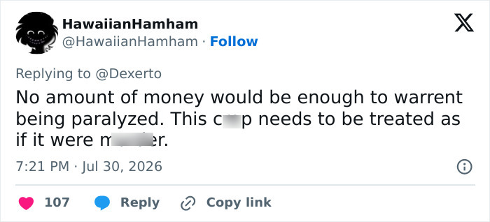 Tweet expressing outrage over a man paralyzed in a swatting prank, highlighting the failure despite police warnings. Tweet expressing outrage over a man paralyzed in a swatting prank, highlighting the failure despite police warnings.