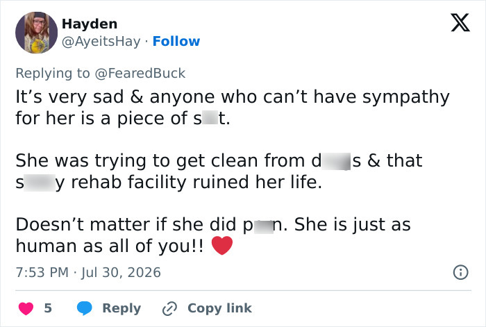 A tweet by Hayden about an adult star's heartbreaking health update and tragic permanent disability. A tweet by Hayden about an adult star's heartbreaking health update and tragic permanent disability.