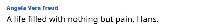 A comment about the horrific fate of the disappeared man, mentioning a life filled with pain.