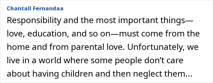 A comment about responsibility, parental love, and children neglect, highlighting the horrific fate of a disappeared man.