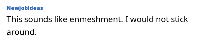 A comment describing the mother's tracking behavior as enmeshment and advising to leave the relationship.