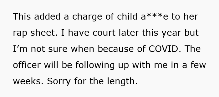 Text explaining further charges against the Old Karen and upcoming court dates regarding the attempted stepson kidnapping. Text explaining further charges against the Old Karen and upcoming court dates regarding the attempted stepson kidnapping.