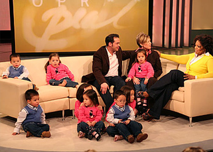 Collin Gosselin and his family, who sent him to a behavioral facility, on a talk show with Oprah. Collin Gosselin and his family, who sent him to a behavioral facility, on a talk show with Oprah.