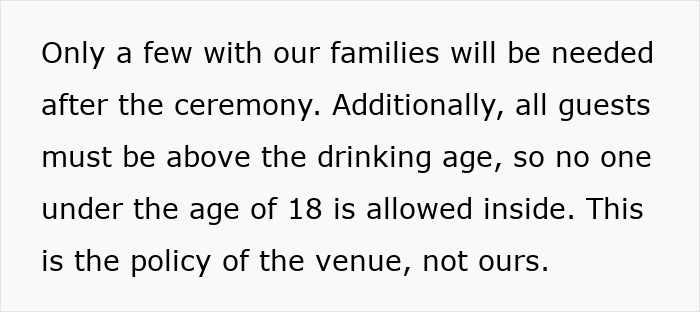 Fancy Wedding Venue Has An 'Adults Only' Rule, Guests Shamelessly Harass Bridal Couple Over It Fancy Wedding Venue Has An 'Adults Only' Rule, Guests Shamelessly Harass Bridal Couple Over It