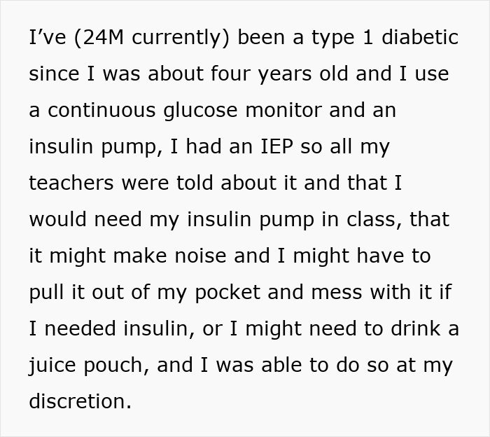 Text explaining a type 1 diabetic kid's experience with an insulin pump and continuous glucose monitor, learning a lesson. Text explaining a type 1 diabetic kid's experience with an insulin pump and continuous glucose monitor, learning a lesson.