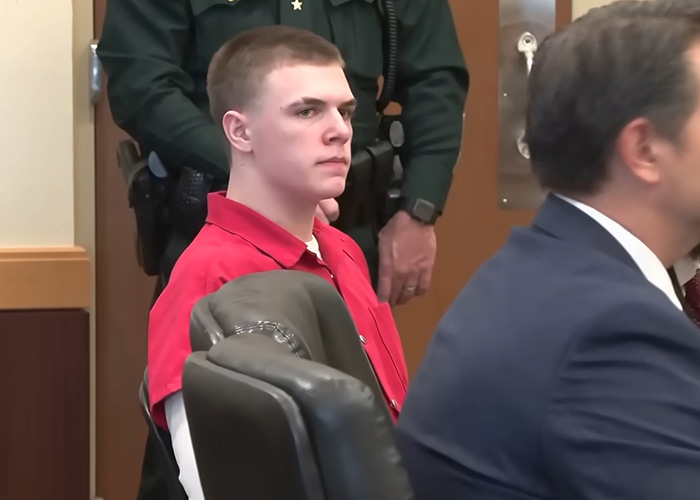 The 18-year-old attacker sits in court, facing a life prison sentence.