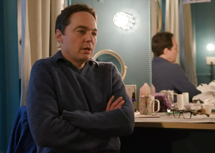 Jim Parsons, The Big Bang Theory star, sitting with arms crossed, reflecting on the personal price he paid for fame. Jim Parsons, The Big Bang Theory star, sitting with arms crossed, reflecting on the personal price he paid for fame.