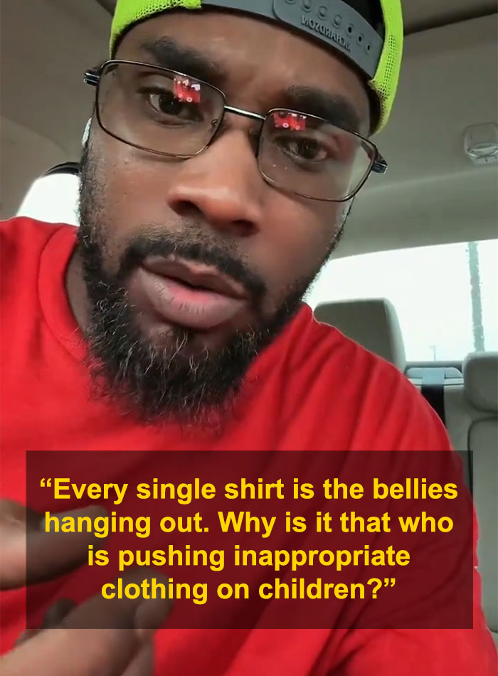 A father discusses appropriate clothes for little girls, highlighting his concern about inappropriate clothing for children. A father discusses appropriate clothes for little girls, highlighting his concern about inappropriate clothing for children.