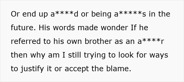 Text snippet contemplating the husband's violent reaction and the woman's self-blame in the aftermath of the allergic SIL incident. Text snippet contemplating the husband's violent reaction and the woman's self-blame in the aftermath of the allergic SIL incident.