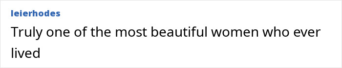 Wedding photo comment: Model praised as one of the most beautiful women who ever lived.