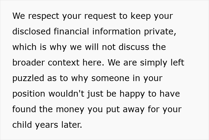 Text questioning why a mom who found her son's $6K years later wouldn't be happy, instead demanding a finder's fee. Text questioning why a mom who found her son's $6K years later wouldn't be happy, instead demanding a finder's fee.