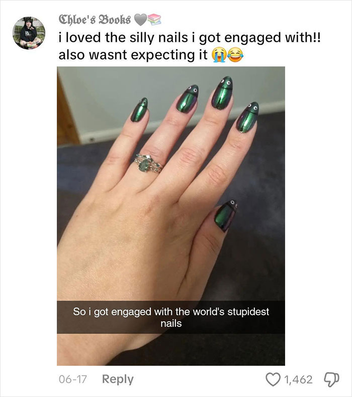 Woman Gets Engaged While Having Hot Dog Nails, Others Share Their Manicures To Make Her Feel Less Alone Woman Gets Engaged While Having Hot Dog Nails, Others Share Their Manicures To Make Her Feel Less Alone