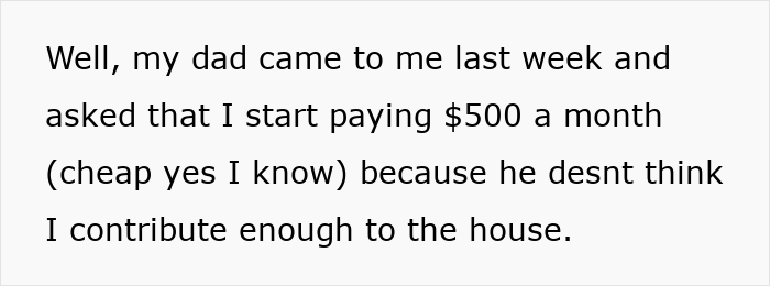 Dad Asks For $1K A Month While Daughter Covers Chores And Utilities, She Chooses The Door Instead Dad Asks For $1K A Month While Daughter Covers Chores And Utilities, She Chooses The Door Instead