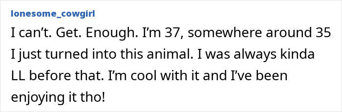 A social media comment discussing libido confession and an increased libido at 37, triggering debate.