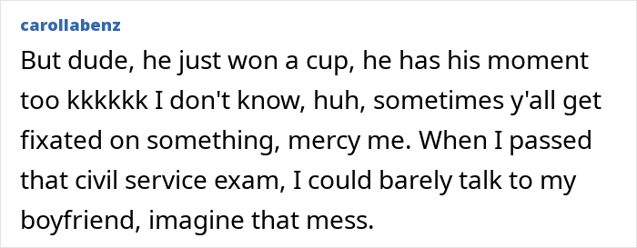 A comment by carollabenz about the World Cup hero's treatment of girlfriend and female fans. A comment by carollabenz about the World Cup hero's treatment of girlfriend and female fans.