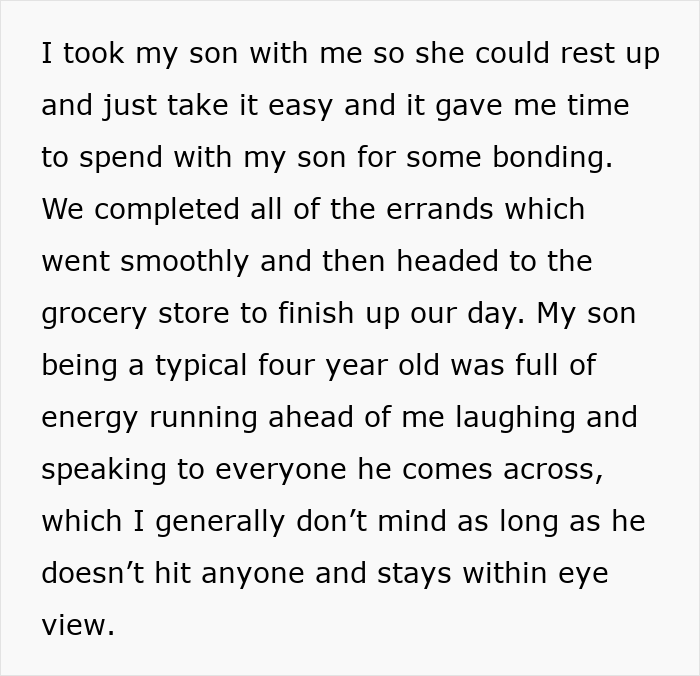 A screenshot of text describing a father and his son at a grocery store, with the son excitedly running ahead, a key detail in the stepparent kidnapping misidentification. A screenshot of text describing a father and his son at a grocery store, with the son excitedly running ahead, a key detail in the stepparent kidnapping misidentification.