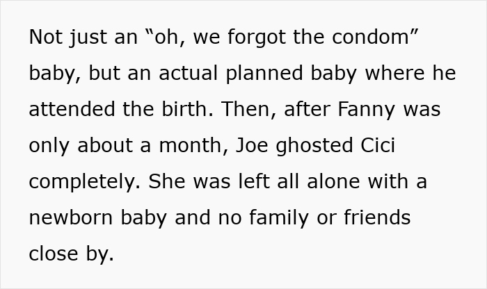 Serial cheater Joe ghosted Cici, leaving her alone with their newborn baby. Serial cheater Joe ghosted Cici, leaving her alone with their newborn baby.