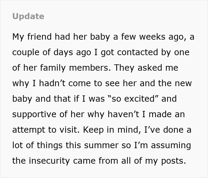 First-Time Mom Takes Friend For Granted For 3 Years, Finally Makes An Effort After She Gets Blocked First-Time Mom Takes Friend For Granted For 3 Years, Finally Makes An Effort After She Gets Blocked