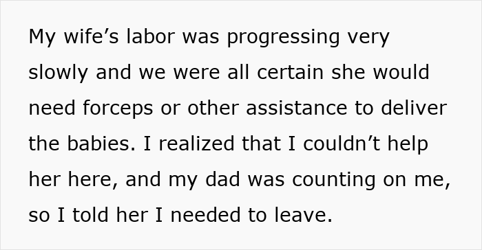 Husband complains about wife squeezing his hand too hard during labor, leaves to get some rest. Husband complains about wife squeezing his hand too hard during labor, leaves to get some rest.