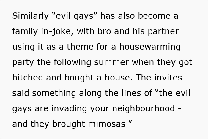 Groom's Mom loses it over his bride's gay brother and gets entire family banned from the wedding.