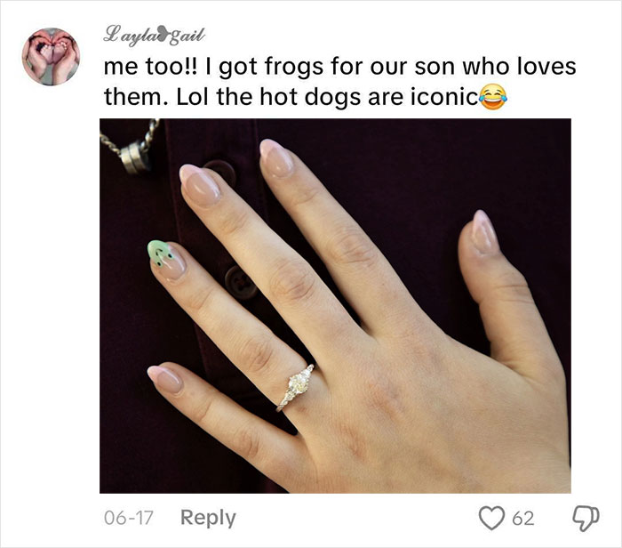 Woman Gets Engaged While Having Hot Dog Nails, Others Share Their Manicures To Make Her Feel Less Alone Woman Gets Engaged While Having Hot Dog Nails, Others Share Their Manicures To Make Her Feel Less Alone