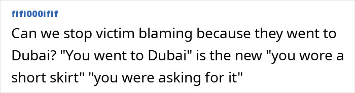 A social media comment about victim blaming, discussing a famous model's experience. A social media comment about victim blaming, discussing a famous model's experience.