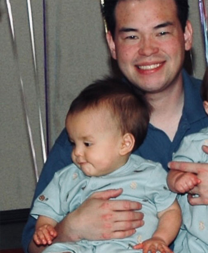 Collin Gosselin as a baby with his father, as public battle intensifies.