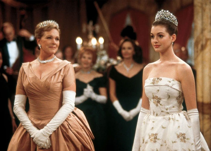 Julie Andrews and Anne Hathaway as queens, a glowing portrait from a film sparking Disney backlash. Julie Andrews and Anne Hathaway as queens, a glowing portrait from a film sparking Disney backlash.