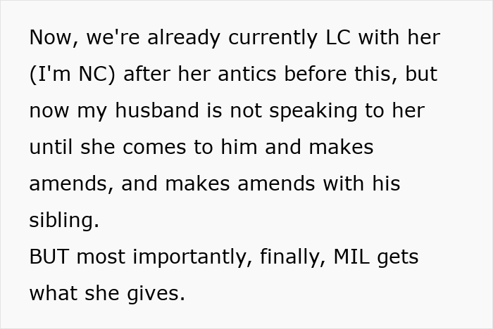 A screenshot showing text about a son finally spilling the tea on his gossiping mom's horrible comments.