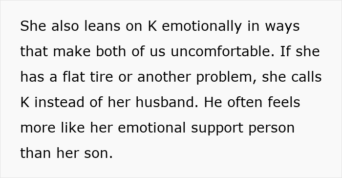 Text describing MILs emotional dependence on K, fueling a family feud at a childfree wedding. Text describing MILs emotional dependence on K, fueling a family feud at a childfree wedding.