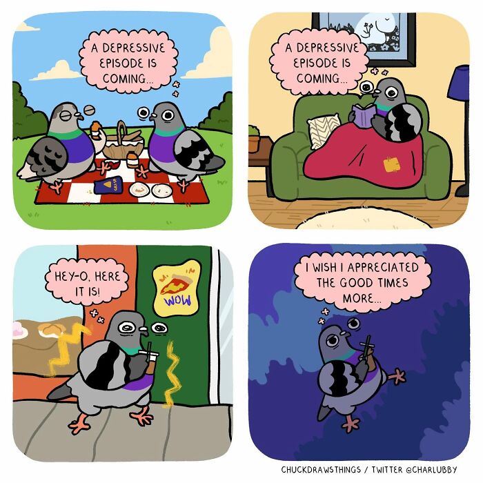 50 New Comics That Perfectly Capture What Anxiety Feels Like, Starring An Unexpected Hero: A Pigeon
