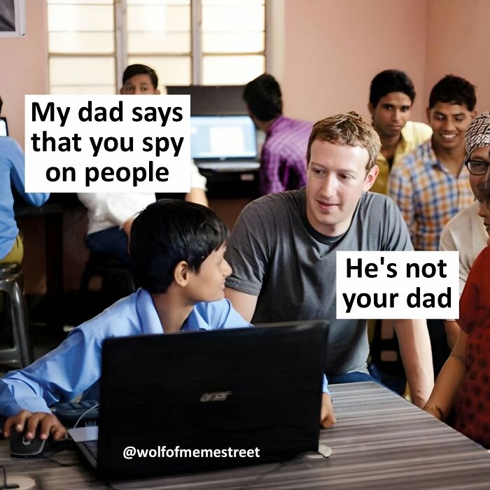 A meme featuring Mark Zuckerberg responding to a child, part of a collection of hilarious posts from Xavier.