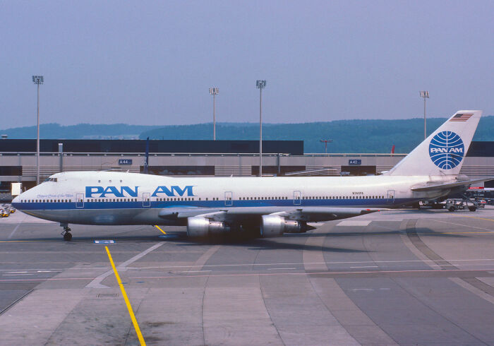 A Pan Am plane, similar to the one that crashed in 1952, parked on an airport tarmac. A Pan Am plane, similar to the one that crashed in 1952, parked on an airport tarmac.