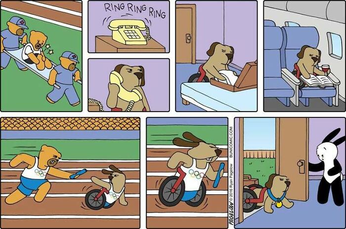 This Grumpy Dog In A Wheelchair Quietly Became One Of The Best Characters In Ryan Pagelow’s Buni Comics (34 Pics)