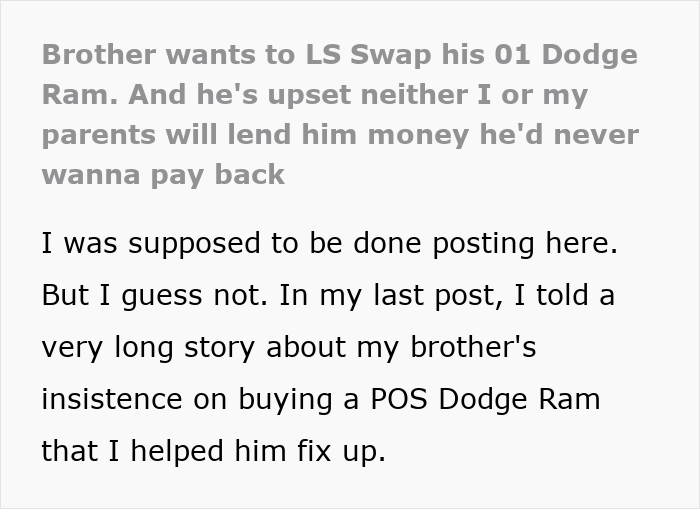 Failed Truck Purchase Turns Into Brothers' Rivalry, Proving Older Bro’s Desire To Needlessly Compete Failed Truck Purchase Turns Into Brothers' Rivalry, Proving Older Bro’s Desire To Needlessly Compete