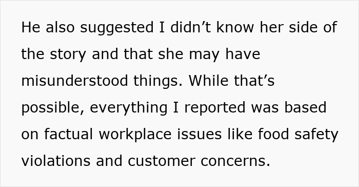 Text discussing workplace issues and fabricated bullying claims from a 17YO against a 19YO colleague. Text discussing workplace issues and fabricated bullying claims from a 17YO against a 19YO colleague.