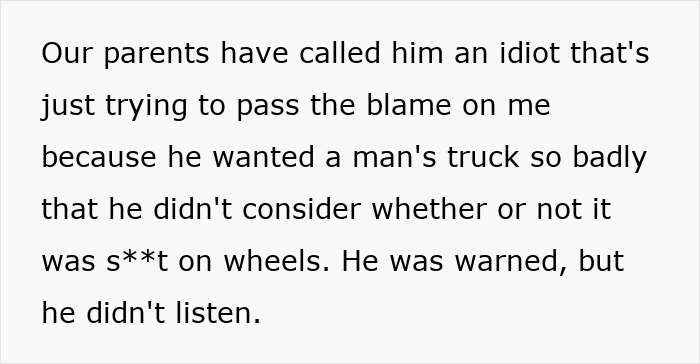 Failed Truck Purchase Turns Into Brothers' Rivalry, Proving Older Bro’s Desire To Needlessly Compete Failed Truck Purchase Turns Into Brothers' Rivalry, Proving Older Bro’s Desire To Needlessly Compete