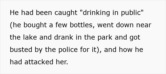 Future mother-in-law calls woman defective, claims her son was drinking in public, and attacked her.