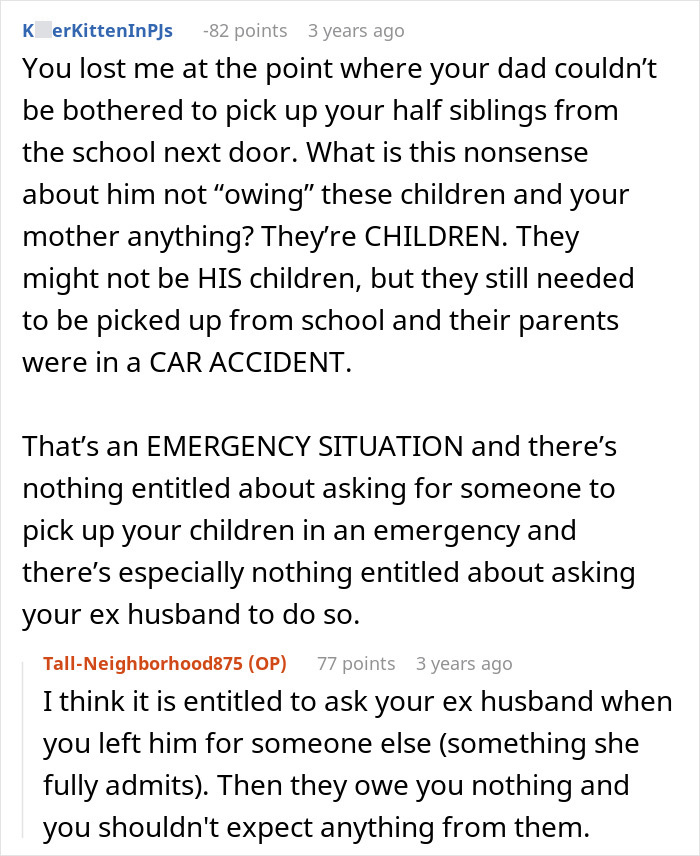 Guy Refuses To Help With Ex-Wife’s Kids After Accident, Couple Berate Him, 16YO Calls Them Entitled Guy Refuses To Help With Ex-Wife’s Kids After Accident, Couple Berate Him, 16YO Calls Them Entitled