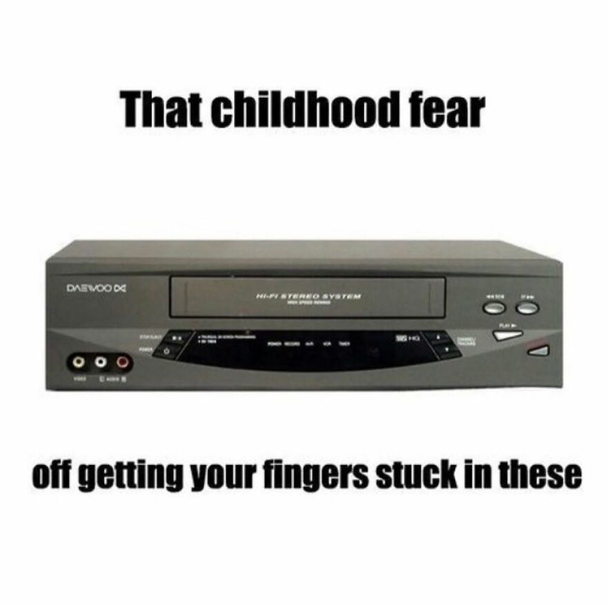 A VCR player, a common item from the '90s babies' childhood.